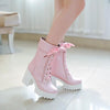 Harajuku Japanese Lace High Heel Boots SD01995