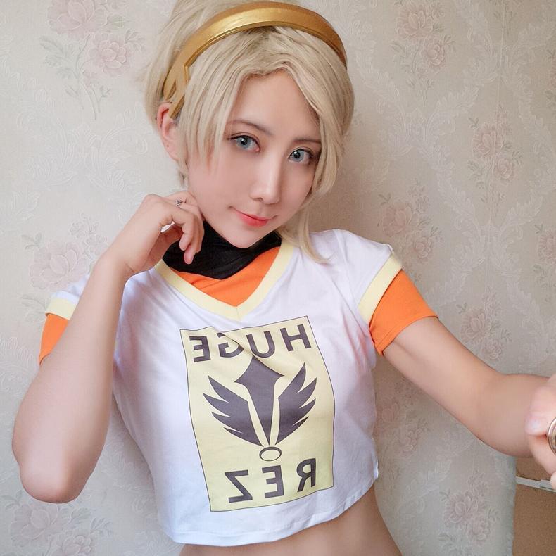 Overwatch Mercy top+underwear Cosplay SD00816