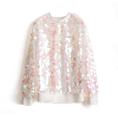 Sequins Transparent Pink Shirt SD00225