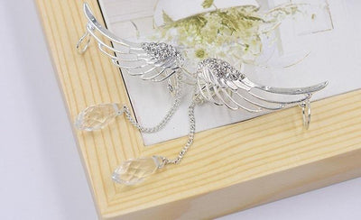 Japanese Harajuku Angel Wing Crystal Earrings SD02371