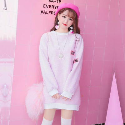 Japanese Sweet Big Back Bow Loose Sweater Dress SD01223