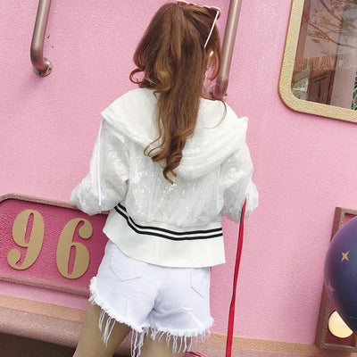 Korean Transparent Hoodie Zipper Jacket SD01515