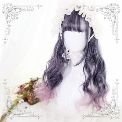 Harajuku lolita gradient purple pink long wig SD01049