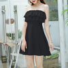 Korean Summer Ruffle Shoulder-less Dress SD00539