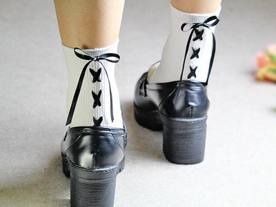 Cute Cross Bow Tie Short Socks SD01958