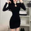 Korean Spring and Autumn fashion retro Slim Dress