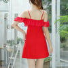 Korean Summer Ruffle Shoulder-less Dress SD00539