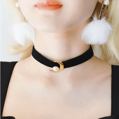 Sailor Moon Gold Moon Black Choker Collar SD00726