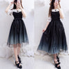 Japanese harajuku galaxy stars gradient black long/short dress SD02467