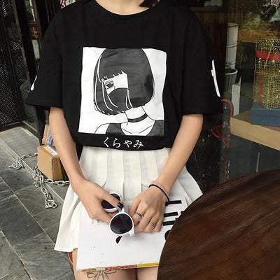 Japanese Harajuku Girl Printed Long T-shirt SD01211