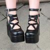 Lolita Black Straps High Platform Boots Shoes SD00115