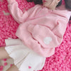 Japanese Sweet Embroidered Heart Loose Woolen Velvet Hooded Sweater SD02037