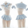 Sexy Transparent Sheer Blue Sailor Short School Uniform Lingerie SD00093