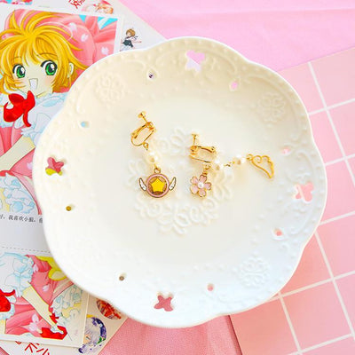 Cardcaptor Sakura Star Winged Sakura Blossom Earrings SD01498