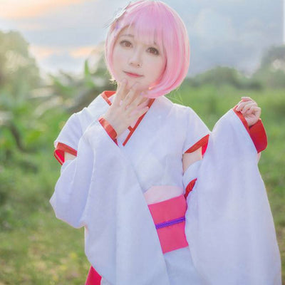 Re:Zero Rem and Ram Kimono Pink and Blue Cosplay Costume Ver 2 SD00911