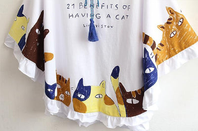 Japanese 21 Benefits Of Having a Cat Shirt SD01689
