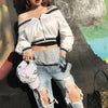 Korean Spring Summer Striped Baseball Jacket SD01606