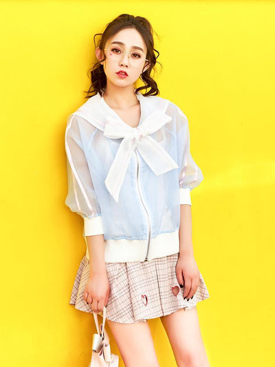 Blue Transparent Sailor Bow Jacket SD01846