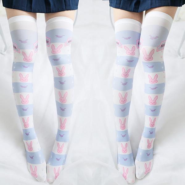 Overwatch D.VA DVA Bunny Knee Socks Tights SD02377