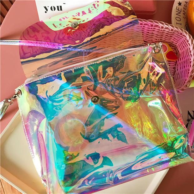 Japanese Harajuku laser transparent messenger bag SD00791