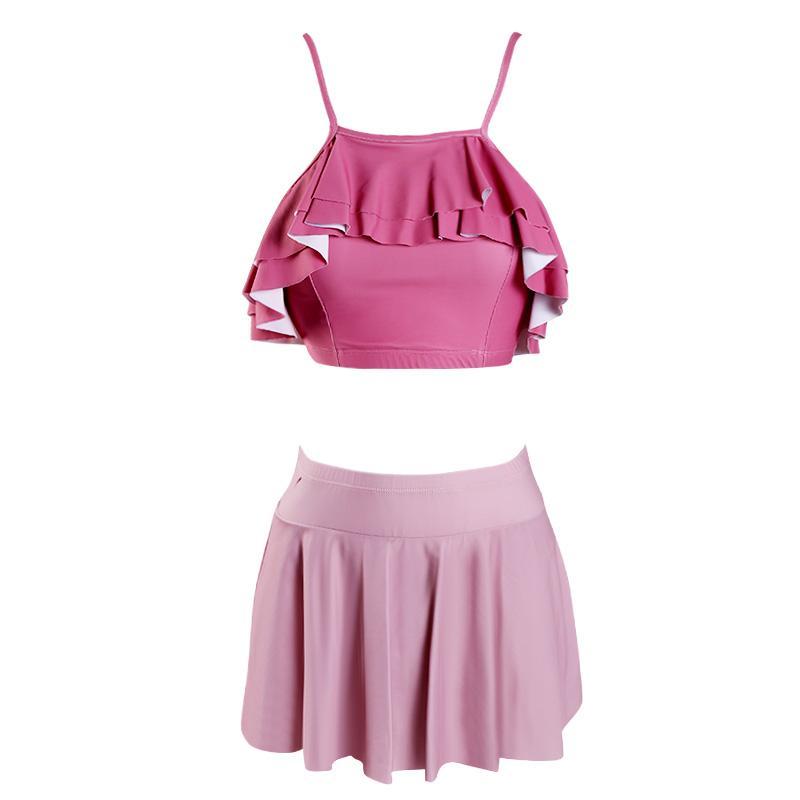 Violet 3 Piece Ruffle Skirt Swimsuit SD02338