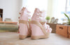 Japanese summer pink strap flower sandals high platform shoes SD00928