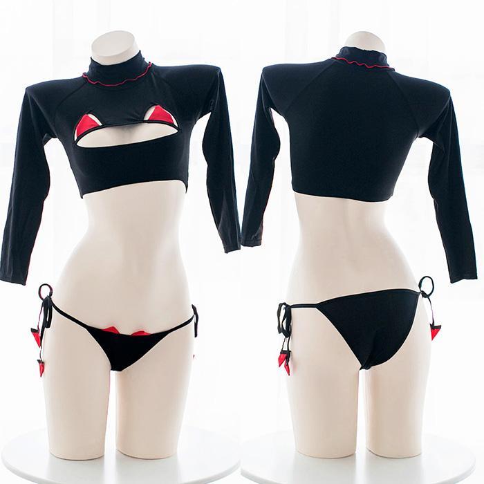 Little Devil Key Hole Hollow Chest Top Underwear Lingerie SD00011