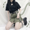 Army Green Skirt + Cheongsam T-Shirt Set SD01875