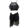 Korean Summer Black Mesh Three Piece Swimsuit SD01580