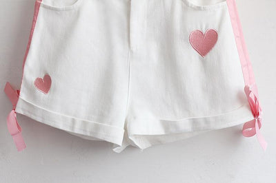 Japanese Summer Heart Button Shorts SD01681