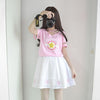 Cardcaptor Sakura Pink Star Winged Printed T-shirt Sakura Skirt SD01226