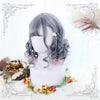 Harajukiu lolita gradient grey pink short wig SD01046