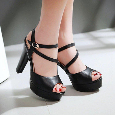 korean Fish Head Strap High-heel Shoe SD01147