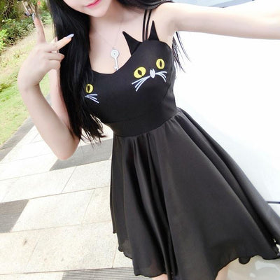 Japanese Harajuku cute cat chest dress SD02485