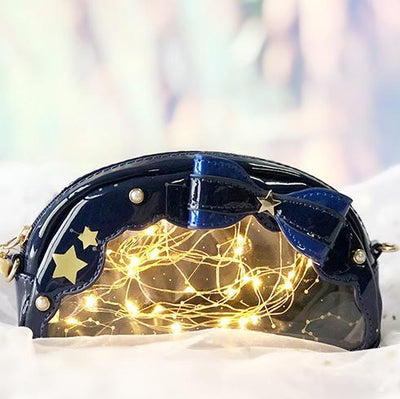 Glow In The Dark Constellation Stars Transparent Hand Bag Purse SD01010