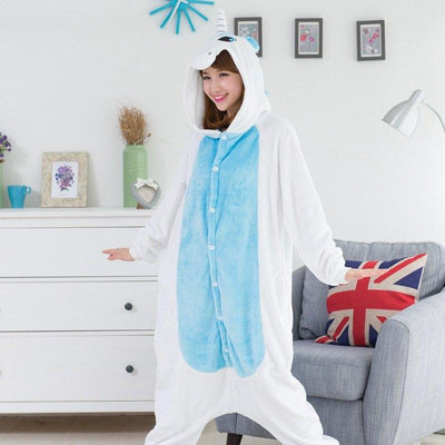 Warm Cute Blue&White Unicorn Onesie SD01545