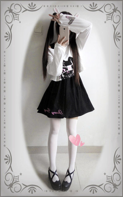 Bunny Eye patch Skirt/Shirt Set SD00740