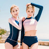 Pink Navy Long-sleeve Swimsuit SD00524