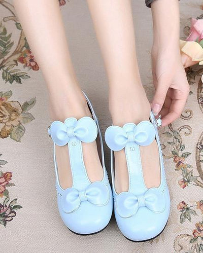 Japanese Lolita Strap Bow Lace Shoes SD01944