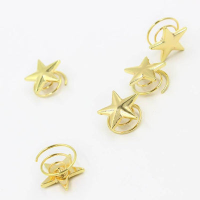 5 Golden Star Hair Clips SD00466