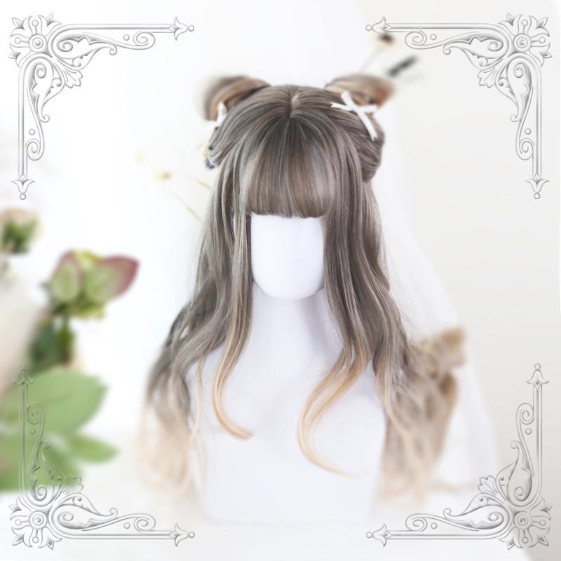 Harajuku lolita grey blond long wig SD01050