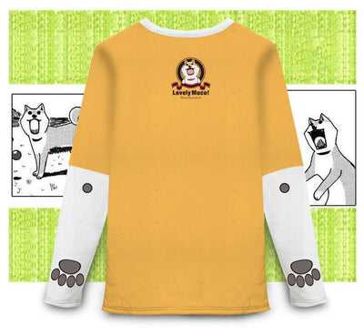 Shiba Inu Muco and Komatsu-san Comic Print Long-sleeved Long-shirt SD01868