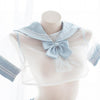 Sexy Transparent Sheer Blue Sailor Short School Uniform Lingerie SD00093