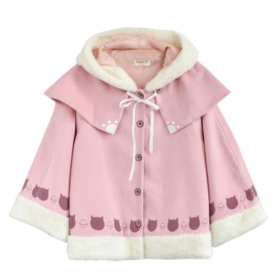 Japanese Kawaii Neko Woolen Coat SD00734