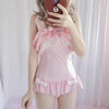 Japanese Cute Pink Bunny Ruffle 1 Piece Swimsuit SD02471