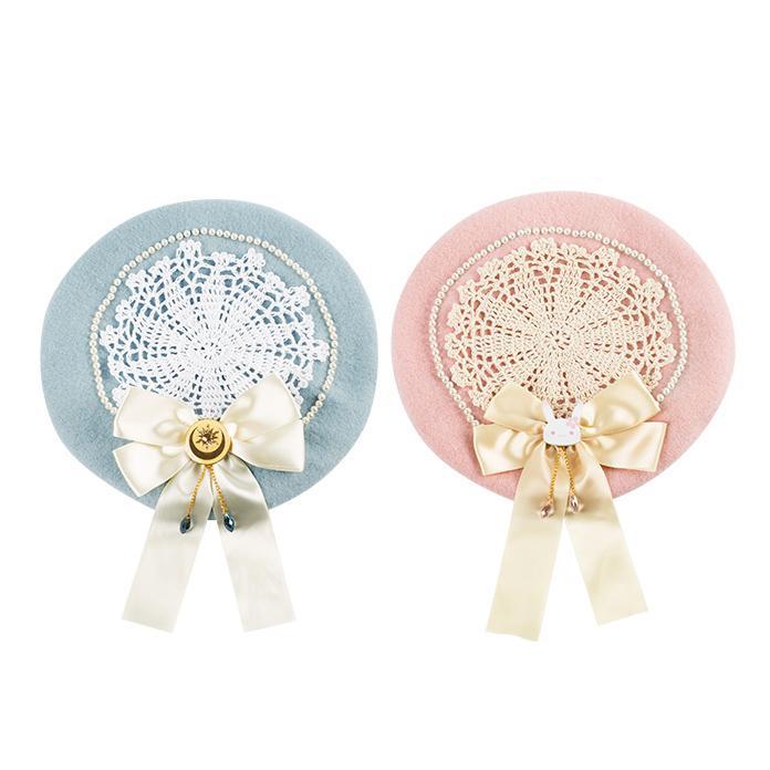 Japanese Harajuku Pastel Bow Bunny Beret SD01012