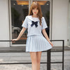 Japanese Blue Cute cat Sailor School Uniform Set SD01975