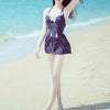 Strappy Cute Bow Black One Piece Swimsuit Swim Suit Dress SD01327