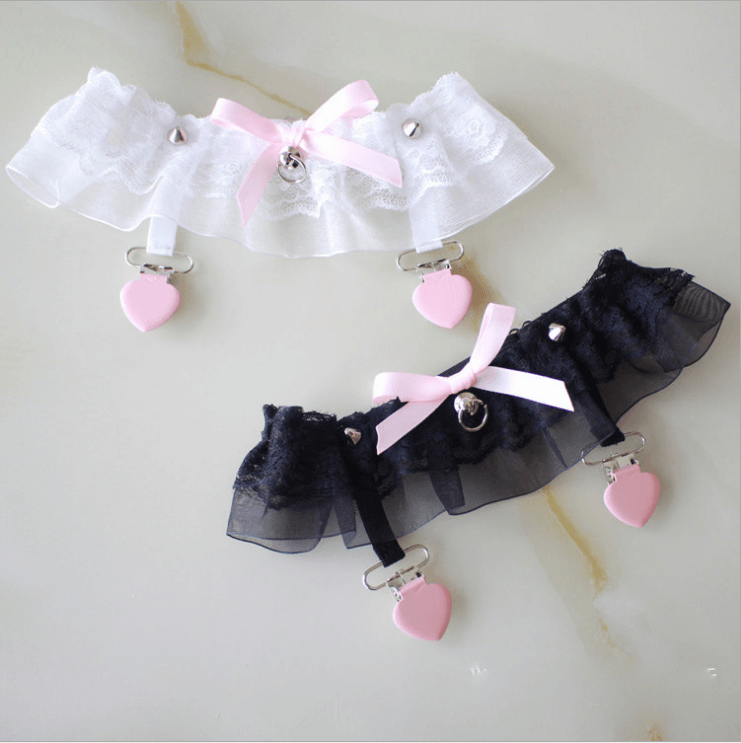 Sexy Lace Bow Garter Clip Leg Collar SD01917
