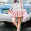 Cute grid pleated skirt SD00628